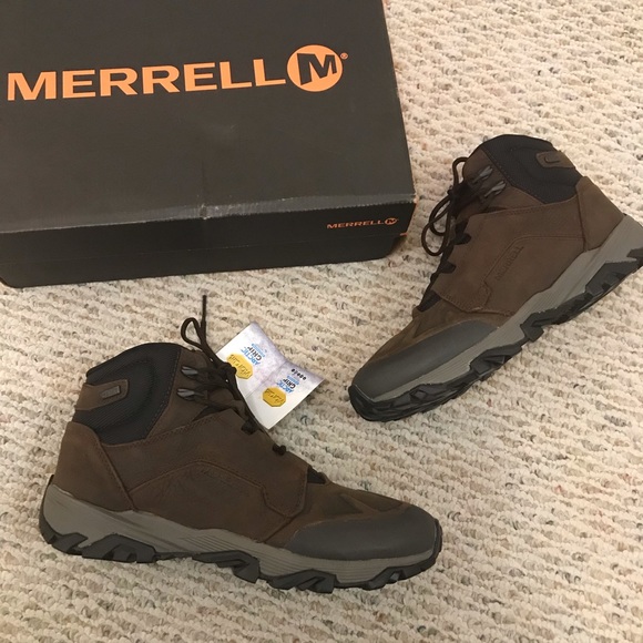 ? Merrell brown leather waterproof hiking boots main image 8